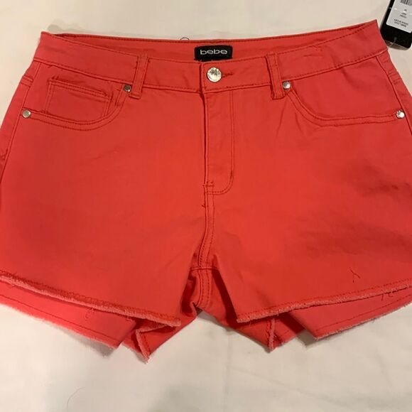 Bebe Size 30 orange distressed shorts. NWT - Picture 1 of 10